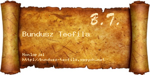 Bundusz Teofila névjegykártya